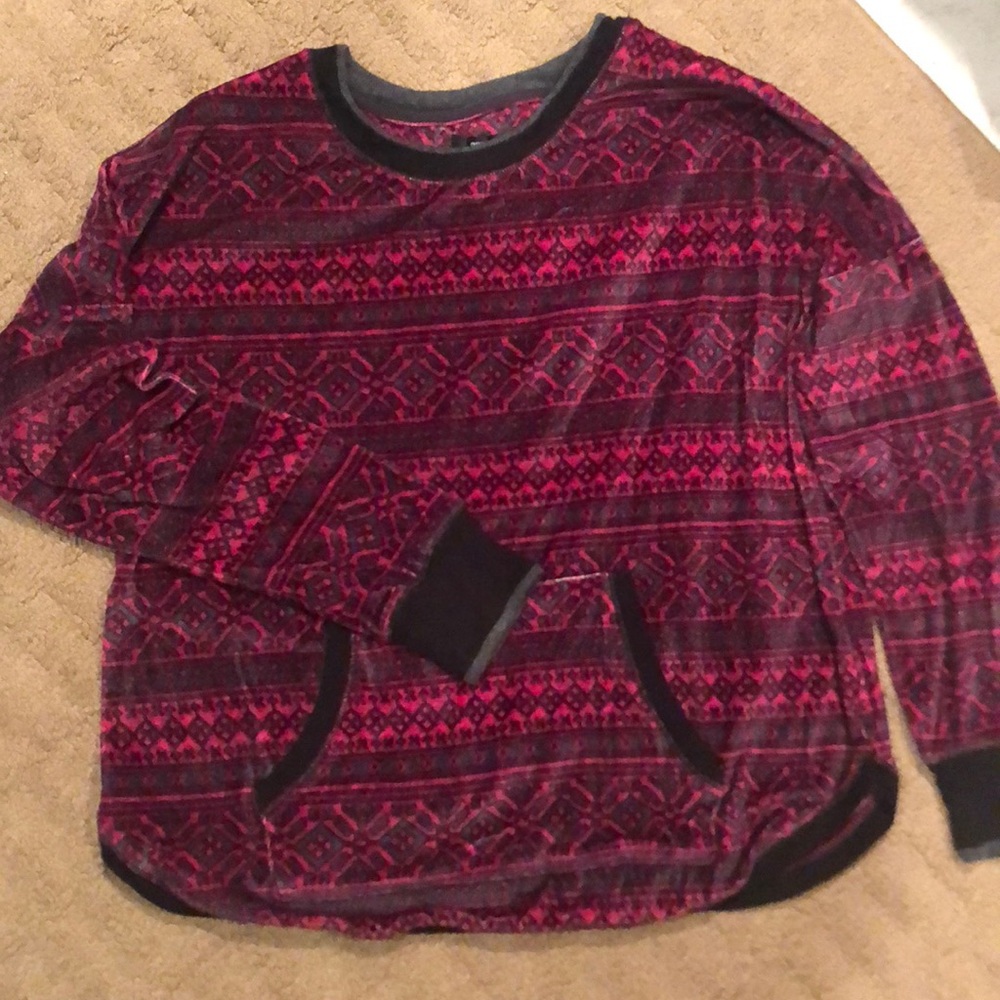 Soft pattern light crew neck sweatshirt